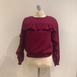 Frill Blouse with Cinched Waist